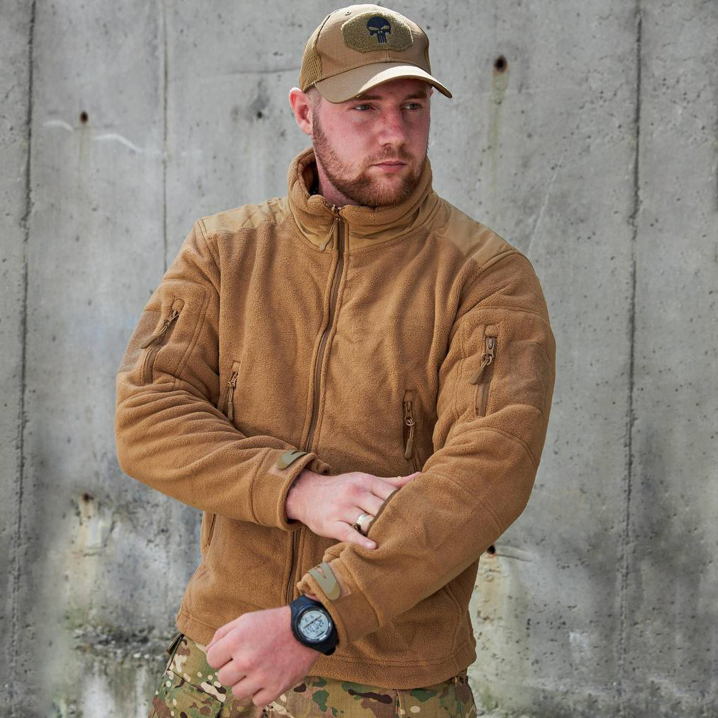 🔥 Чоловіча флісова кофта (Койот) тактична, ЗСУ, військова, НГУ, нацгвардії, тактична, ССО, фото 1