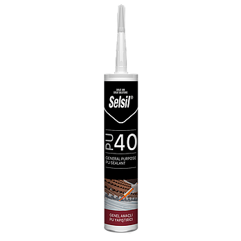 Герметик поліуретановий SELSIL PU 40 (Чорний) для дахів / будівництва. П/В/Ф V280 мл [25]