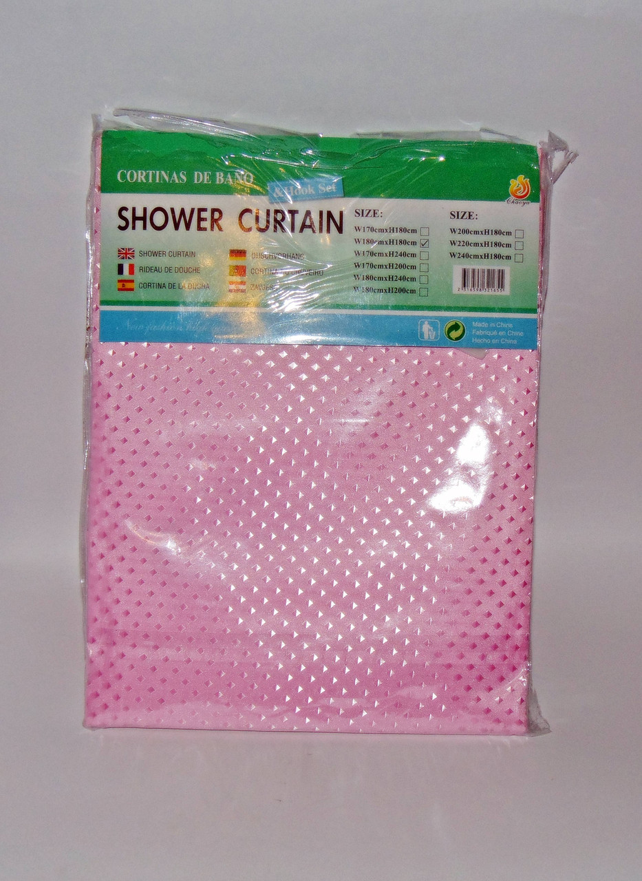 Штора для ванної однотонна рожева, фото 1