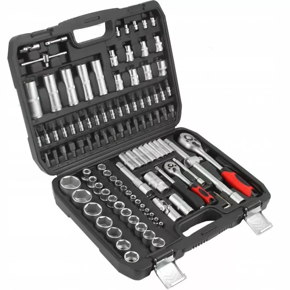 Набір інструментів 108 предметів у кейсі/Великий набір ручного інструменту з тріскачкою, фото 1