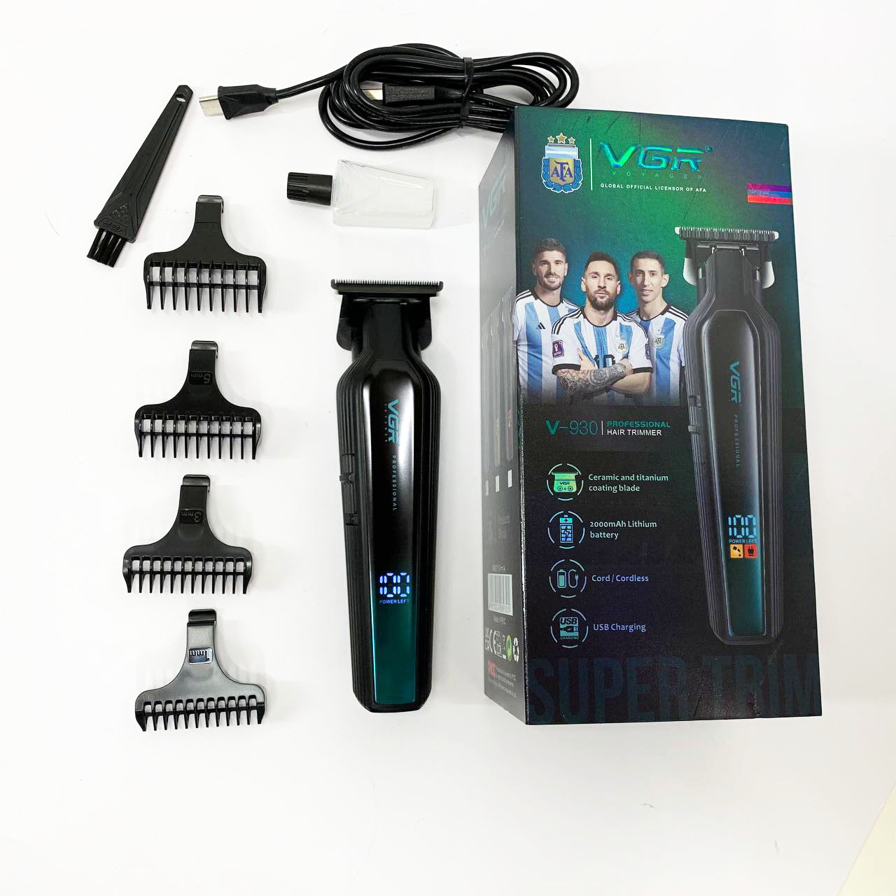 Машинка для стрижки акумуляторна з насадками VGR, Електромашинка для волосся Тример скронь NG-66