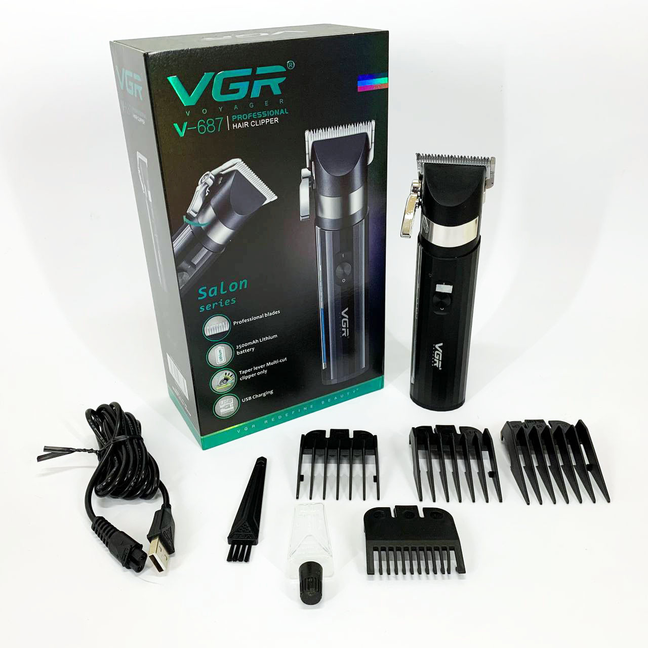 Набір для стрижки з зарядкою VGR, Електробритва для стрижки голови Машинка волосся потужна UO-29