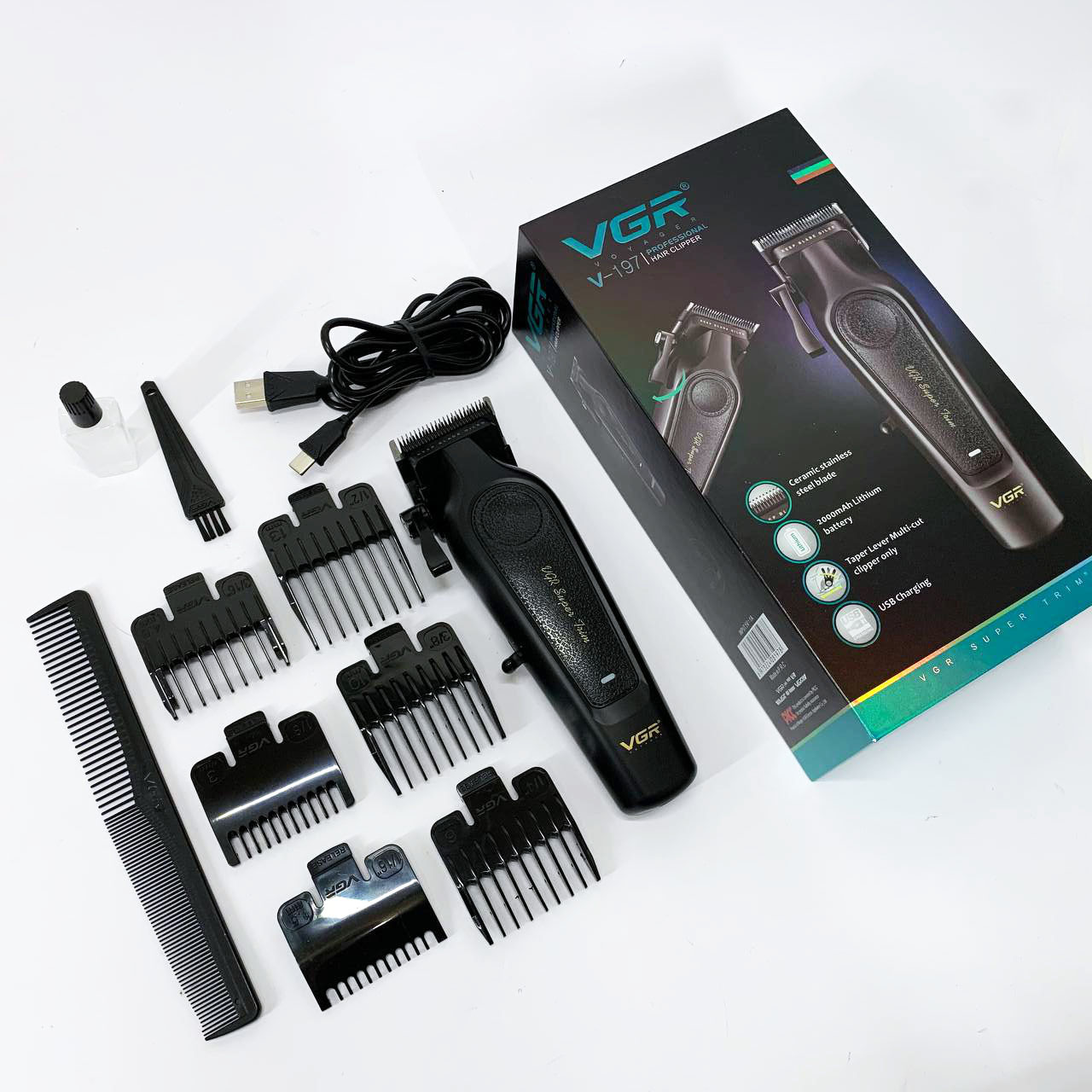 Машинка для стрижки волосся міцна VGR, Машинка для стрижки акумуляторна, Перукарські машинки професійні DH-91