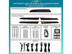 Підсвітка салону FORS.auto для Audi A4 2009-2016 (Peach Wood)-19 LEDs