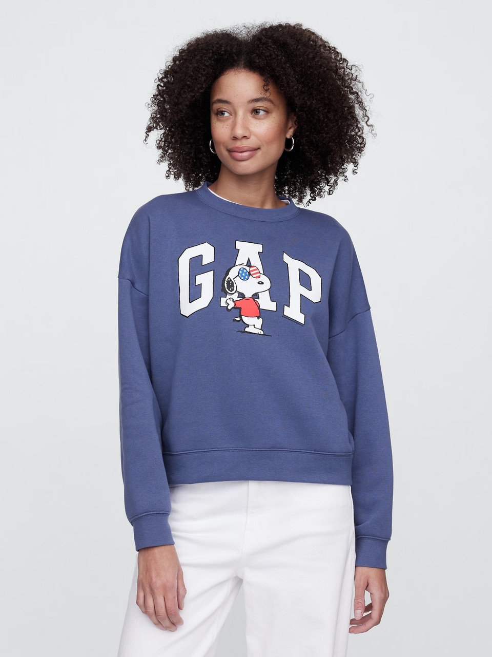 Жіночий світшот на флісі GAP з принтом Snoopy 1159844496 (Синій XXL), фото 1