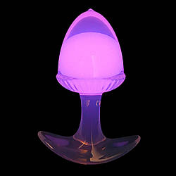 Люмінесцентна анальна пробка UNIVIBE, силіконова з кулькою всередині, рожева, 9.4 х 6.5 см 18+