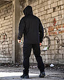 Тактичний костюм софтшел SATELIT чорний демісезонний для поліції ПП8056 ТМ, фото 4
