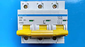 Автомат вимикач триполюсний 40А ВА47-100 С