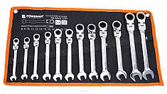 Набір комбінованих ключів із тріскачкою Powermat PM-KPLO-12TP