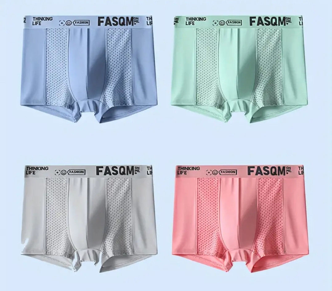 Набір чоловічих трусів L 4 шт боксерів, труси боксери з повітропроникного матеріалу розмір 46-48, фото 1