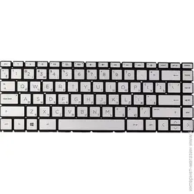 Клавіатура для ноутбука HP Pavilion x360 14-CD, сріблястий, підсвічування