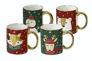 Чашка Новорічний принт із золотом 350мл ООПТ (12) CP7441