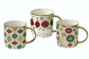 Чашка Новорічний принт із золотом 350мл ООПТ (12) CP7440