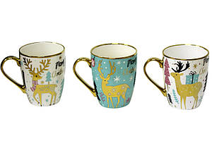 Чашка Новорічний принт із золотом 350мл ООПТ (12) CP7439