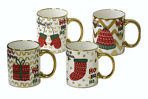 Чашка Новорічний принт із золотом 350мл ООПТ (12) CP7438