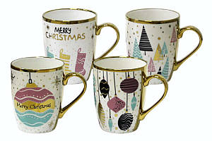 Чашка Новорічний принт із золотом 350мл ООПТ (12) CP7437(SD2002)