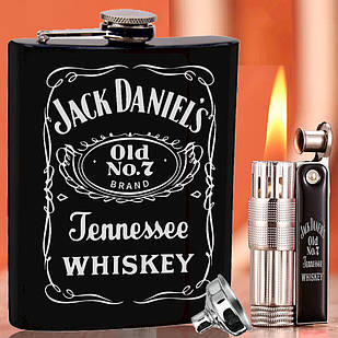 Набір бензинова запальничка 6700JD + фляга на подарунок