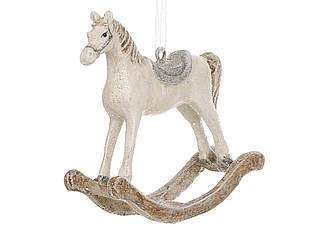 Ялинкова іграшка Символ року 2026 Конячка-гойдалка 8.5 см