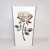 Конус високий Роза, заготовка для подарункових букетів і композицій, білий, 28 см (KG-12893)