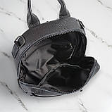 Шкіряний міський сумка рюкзак жіночий чорний місткий трансформер з натуральної шкіри, фото 3