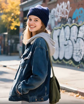 Модна шапка молодіжна для дівчинки підлітка в'язана