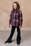 Стильна дитяча сорочка у клітинку 8565 у розмірах 122-152, фото 2