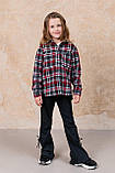 Стильна дитяча сорочка у клітинку 8565 у розмірах 122-152, фото 3