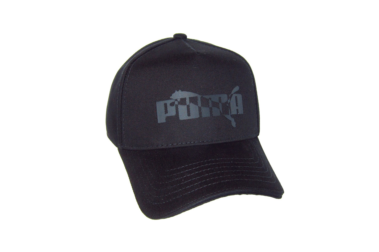 Бейсболка осінь-зима котонова чорна на флісі   PUMA-ПУМА  91012