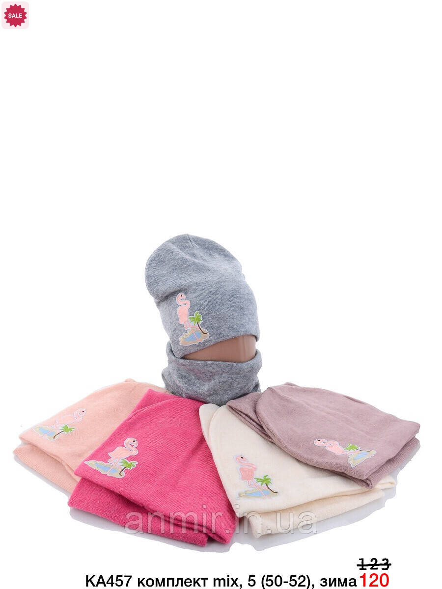 Зимовий набір на флісі ФЛАМІНГО для дівчинки 50-52, кольору міксом