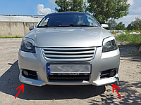 Накладки на передній бампер куточки ЗАЗ-відука Хетчбек Ікло на бампер для Zaz VIDA hb