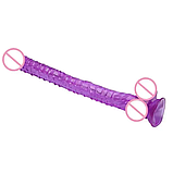 Великий Фіолетовий фалоімітатор для анальної стимуляції, Ділдо на присосці з мошонкою 42 см, Інтимні іграшки, фото 5