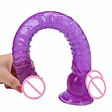 Великий Фіолетовий фалоімітатор для анальної стимуляції, Ділдо на присосці з мошонкою 42 см, Інтимні іграшки, фото 8