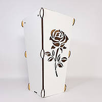 Конус Троянда, заготовка для подарункових букетів та композицій, білий, 27 см (KG-12894)