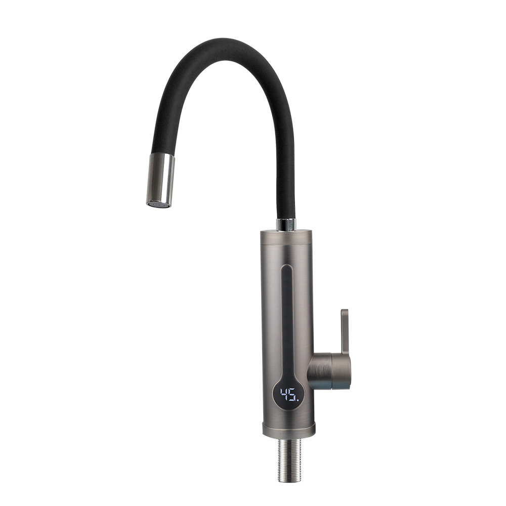 Проточний водонагрівач WEZER SDR-G18TR-Grey, гнучкий вилив (3,3 кВт + датчик темп.), сірий, фото 1