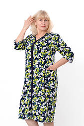 Халат жіночий на блискавці з кишенями з рукавом 3/4, начіс