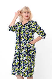 Халат жіночий на блискавці з кишенями з рукавом 3/4, начіс