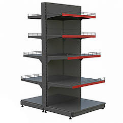 Торговий двосторонній стелаж 1900х950 мм, приставний стелаж, стелаж для іграшок, стелаж для техніки, стелаж для фарби, для взуття