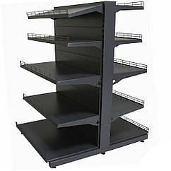 Торговий двосторонній стелаж 1900х1200 мм, приставний стелаж, стелаж для іграшок, стелаж для техніки, стелаж для фарби, для