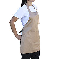Фартук з саржевої тканини бежевий