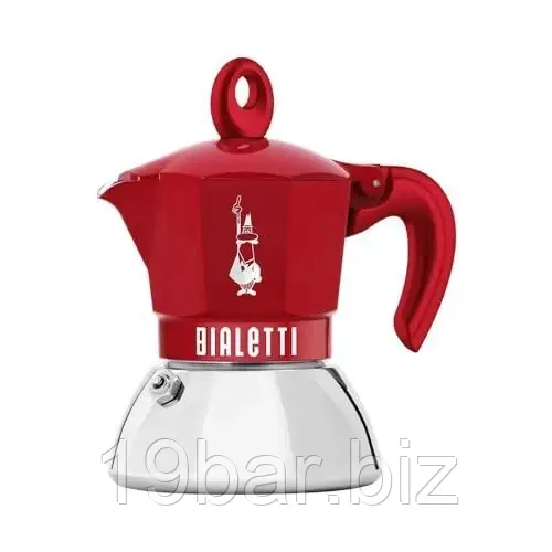 Гейзерна кавоварка Bialetti MOKA EXCLUSIVE INDUCTION RED 2 CUPS 0009069, фото 1