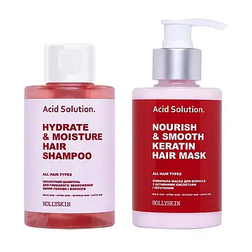 Кислотний шампунь + Живильна маска для волосся HOLLYSKIN Acid Solution, 200 мл (0408h)