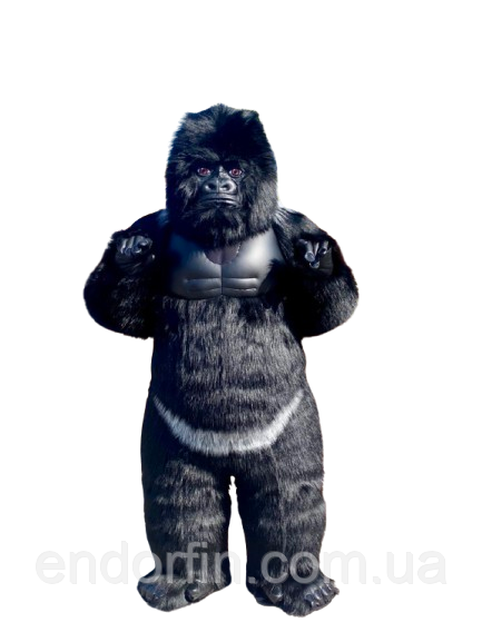 Надувний костюм горила (Пневмокостюм), чорний, 2,4 м.,для аніматорів, фото 1