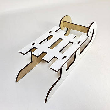 Новорічна іграшка «Санки», 21х8 см, біла (KG-12897)