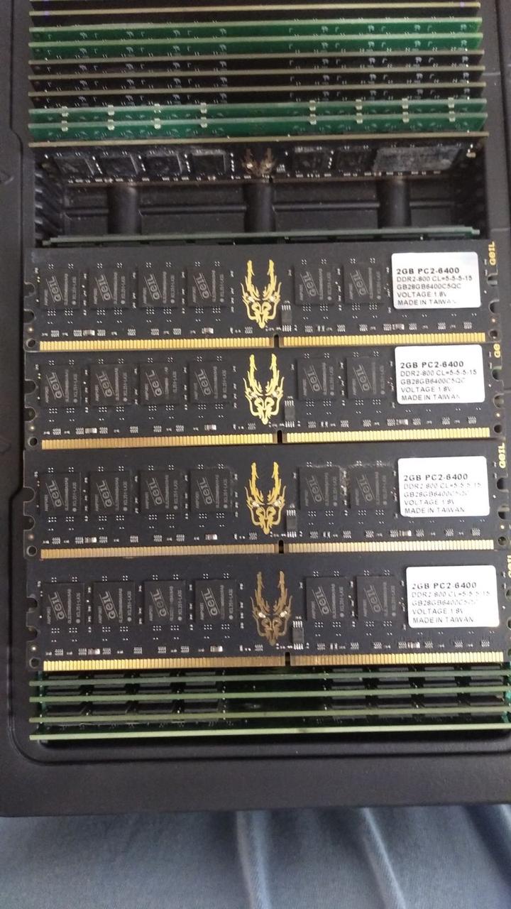 8GB Комплект (4х2Gb) DDR2 800MHz CL5 (знижені таймінги) Geil  RAM PC2 6400U (Intel/AMD) з LED підсвіткою, фото 1