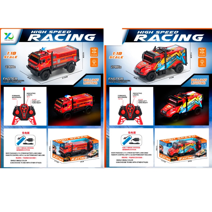 Машина р/к, акум, 21,5см, 1:18, світло, корпус не б'ється, гумові колеса, USBзарядне, в кор. 29,5*13,5*13см (18шт), фото 1