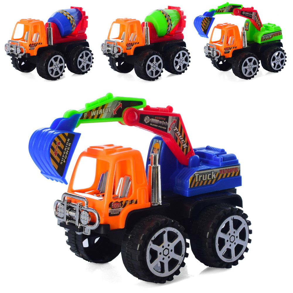 Будтехніка інерція, 16см, рухомі деталі, 2 види / мікс кольорів, пак. 16*12*9, 5см (192шт), фото 1