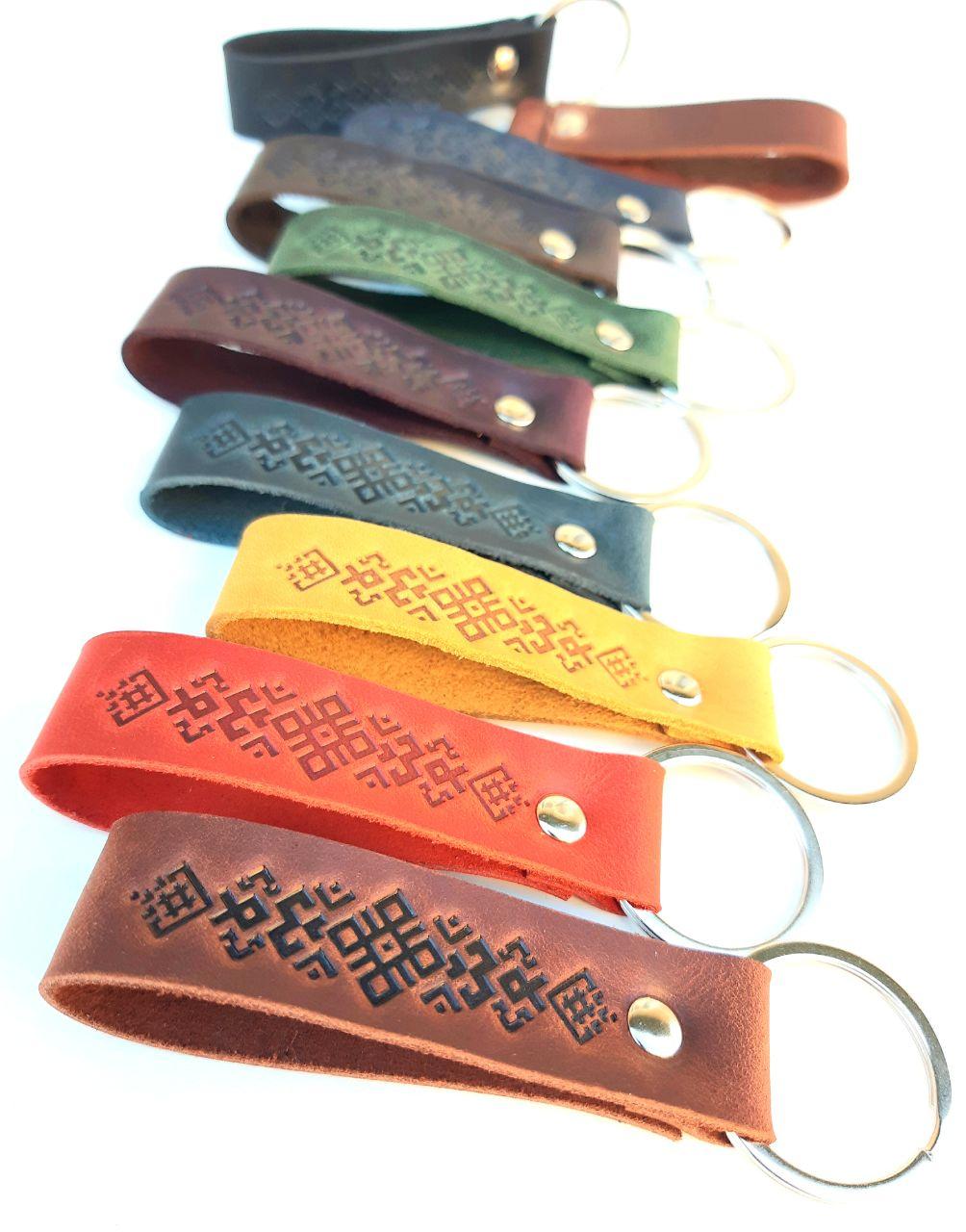 Сувенірні шкіряні брелки на ключі