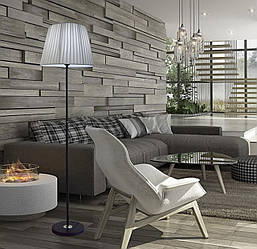 Великий підлоговий торшер з абажуром  224804 (світло сірий)