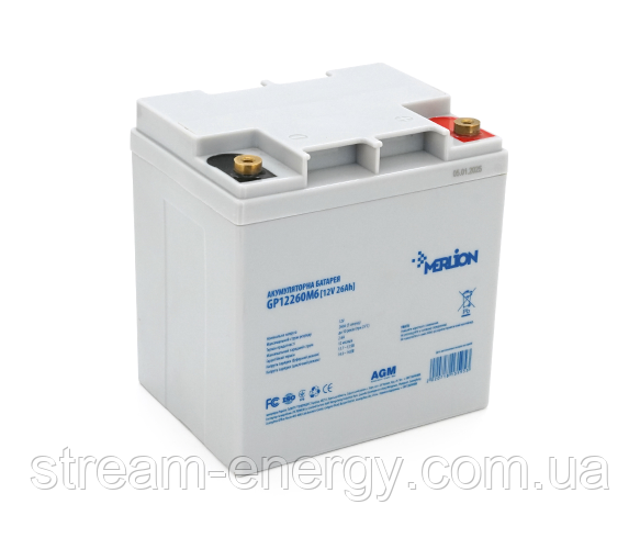 Акумулятор AGM Merlion (12В -26Ач) GP12260M5, фото 1