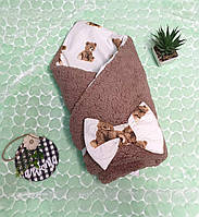 Ковдра конверт для новонародженого зимовий плюшевий